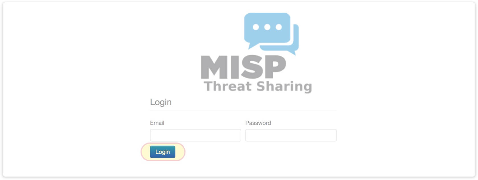 Log in to your MISP instance
